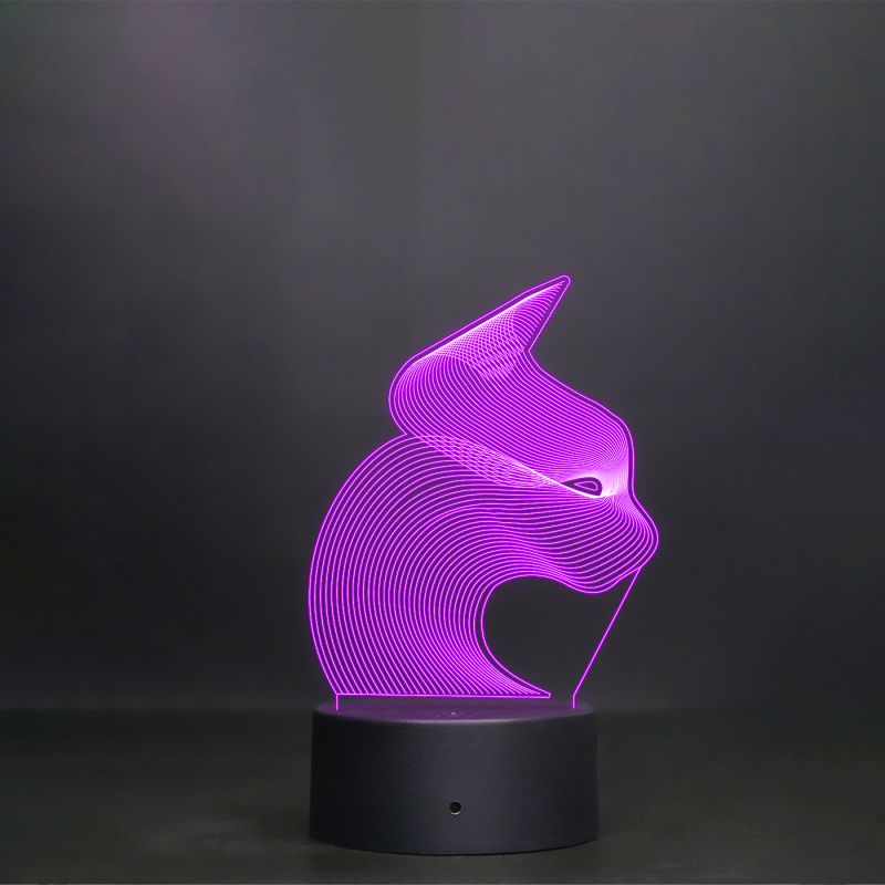 3D Blended Cat Head Design Lamp