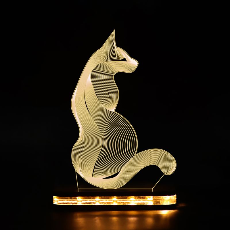 3D Blended Cat Design Lamp