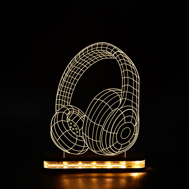 3D Headphones Design Lamp