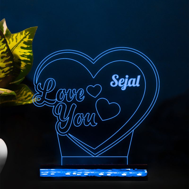 Couple Heart With Love You Text Message ( Customized)