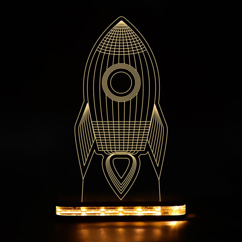 3D Rocket Design Night Lamp