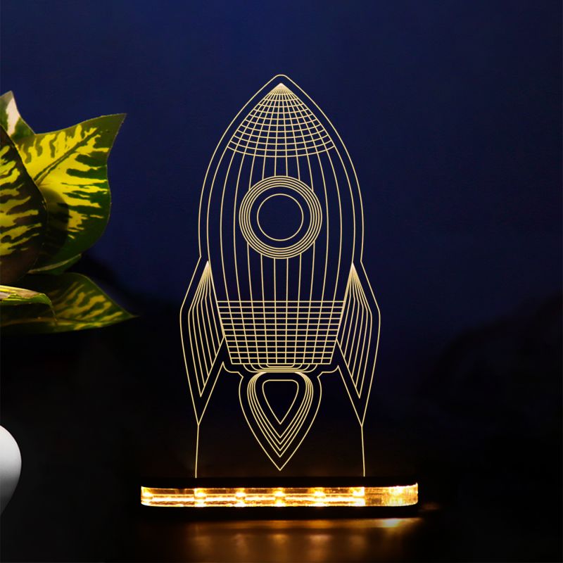 3D Rocket Design Night Lamp