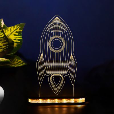 3D Rocket Design Night Lamp