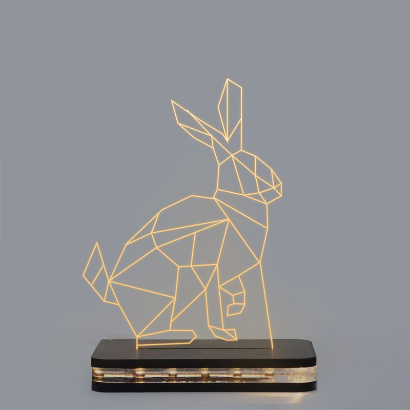 Poly-Art Design Rabbit Lamp