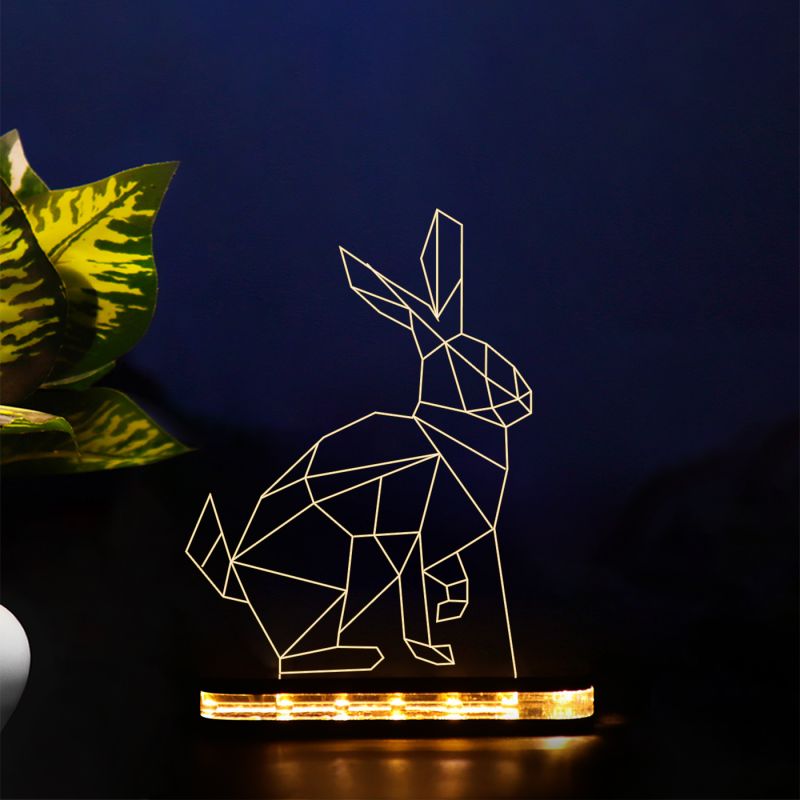 Poly-Art Design Rabbit Lamp