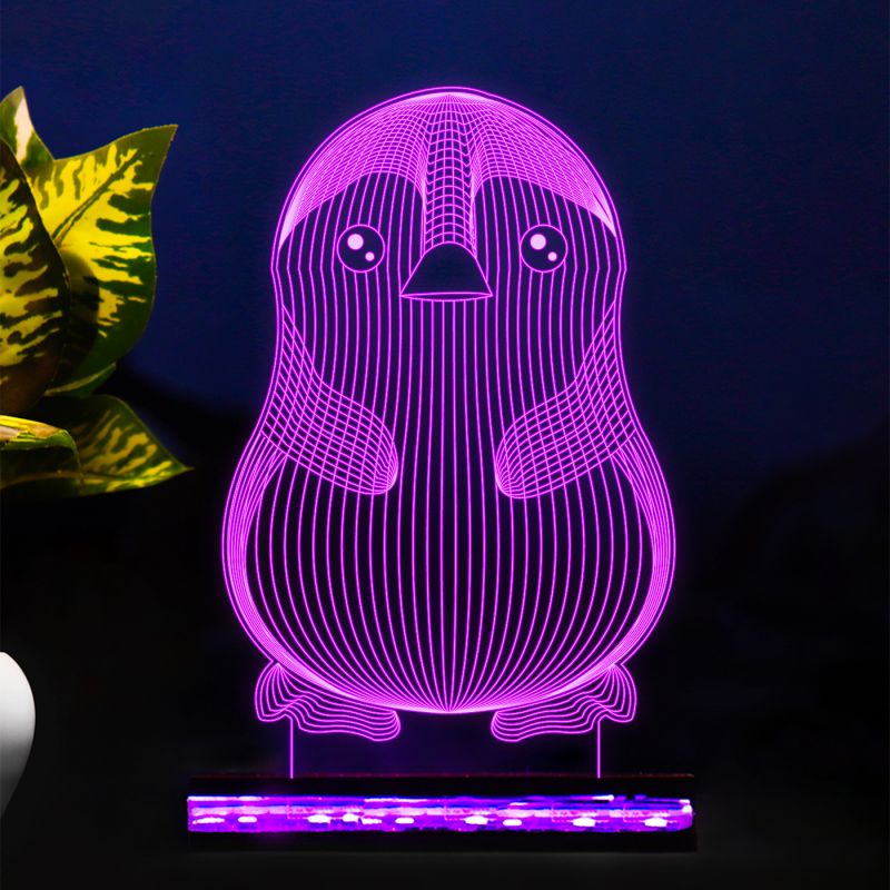 Poly-Art Penguin Design Night Lamp