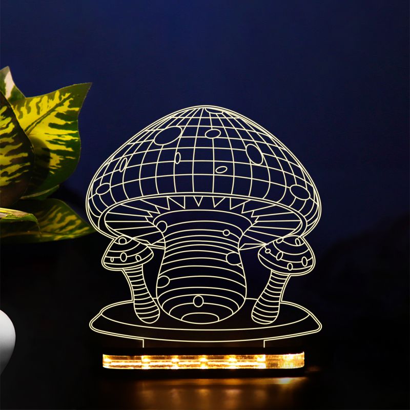 3D Mushroom Design Night Lamp