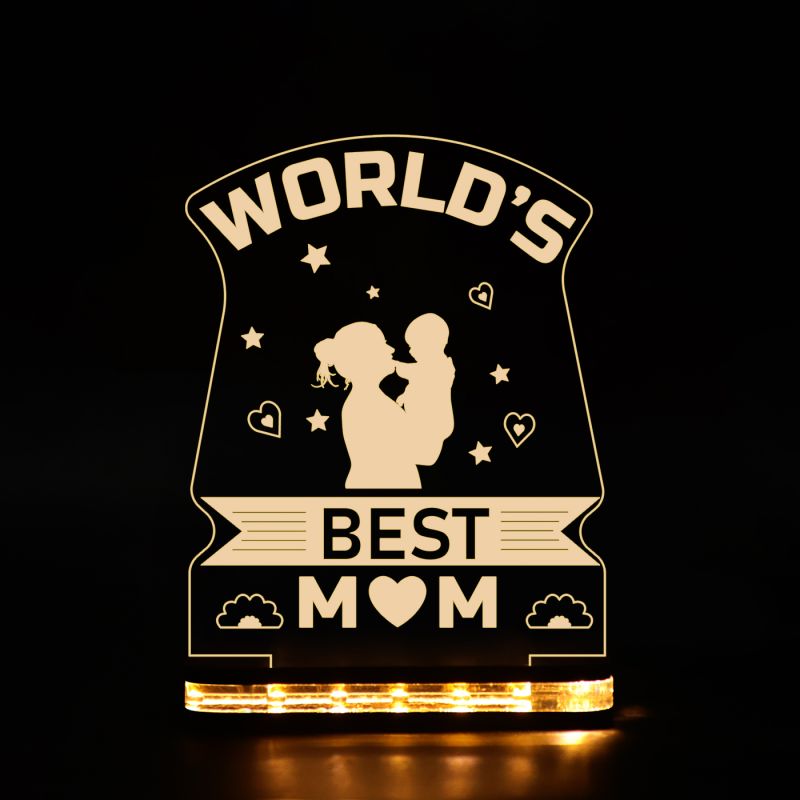 World's Best Mom Text Night Lamp