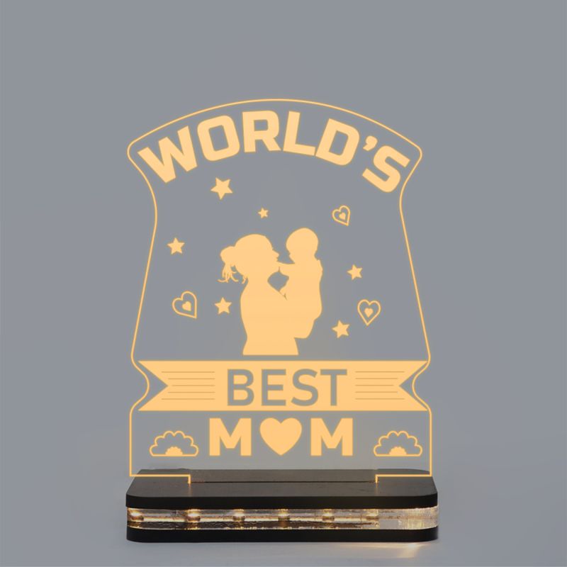 World's Best Mom Text Night Lamp