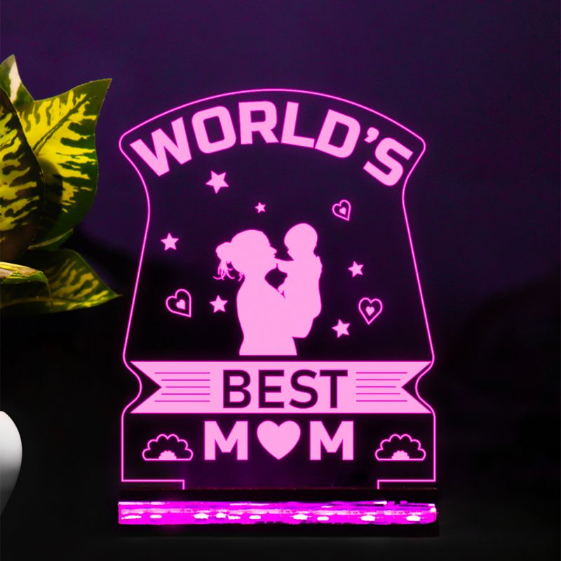 World's Best Mom Text Night Lamp