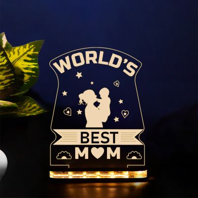 World's Best Mom Text Night Lamp