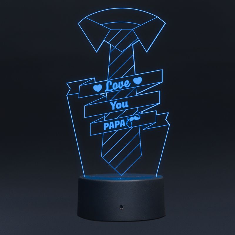 Love You Papa Text Night Lamp