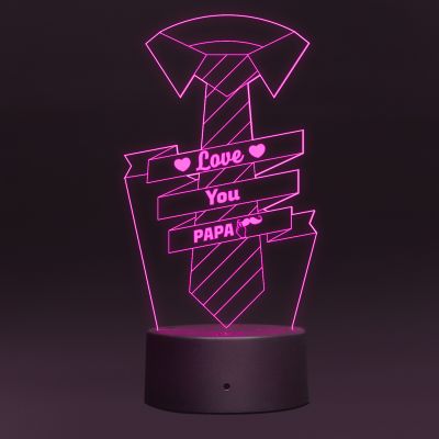 Love You Papa Text Night Lamp