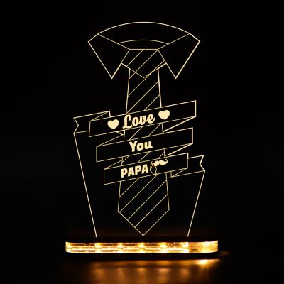 Love You Papa Text Night Lamp