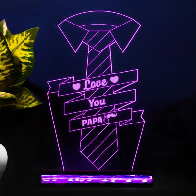 Love You Papa Text Night Lamp