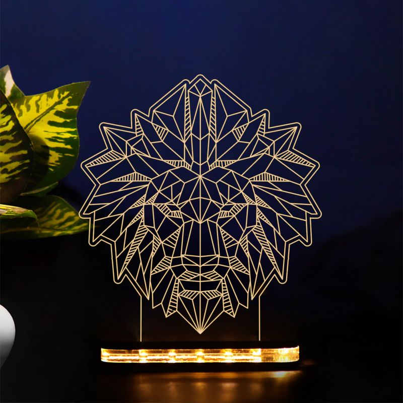 3D Lion Head Night Lamp