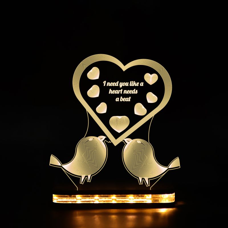 Couple Message With Hearts Lamp