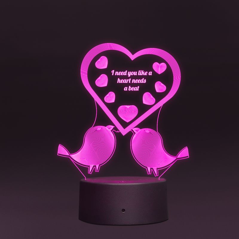 Couple Message With Hearts Lamp