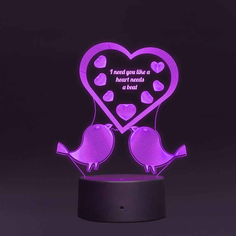 Couple Message With Hearts Lamp