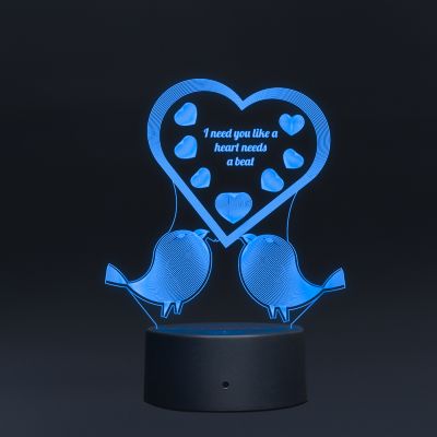 Couple Message With Hearts Lamp