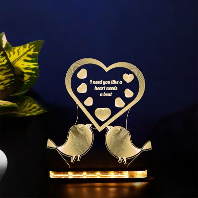 Couple Message With Hearts Lamp