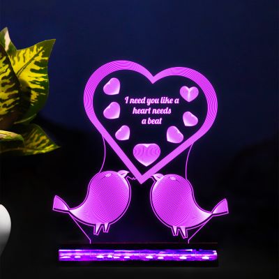 Couple Message With Hearts Lamp