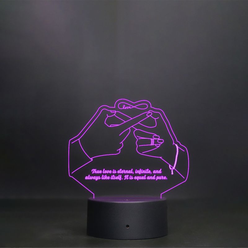 Infinity Love With Text Night Lamp