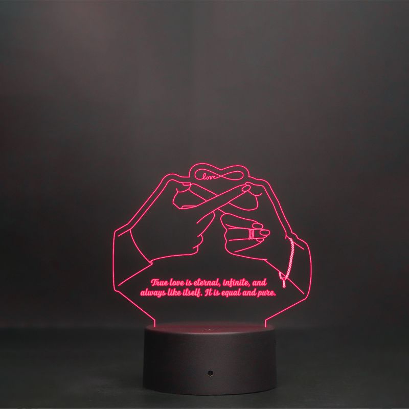 Infinity Love With Text Night Lamp