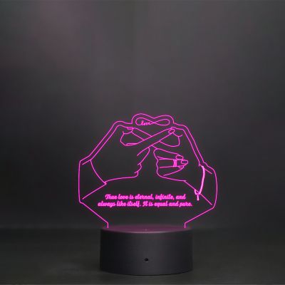 Infinity Love With Text Night Lamp