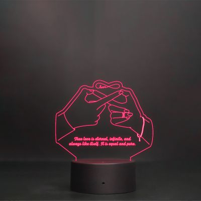 Infinity Love With Text Night Lamp