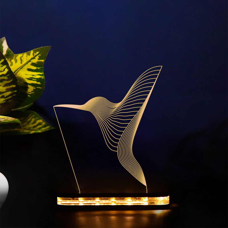 Line-Art Kingfisher Bird Design Lamp