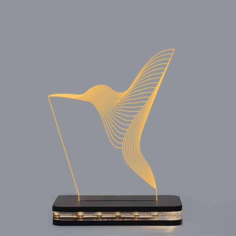 Line-Art Kingfisher Bird Design Lamp