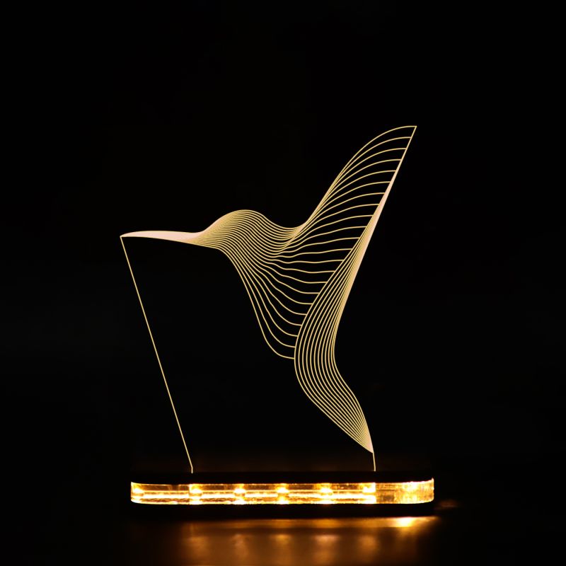 Line-Art Kingfisher Bird Design Lamp