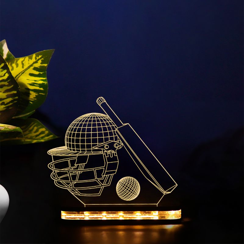 3D Illusion Cricket Kit Design Lamp