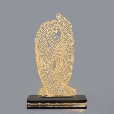 3D Design Couples Hand Night Lamp