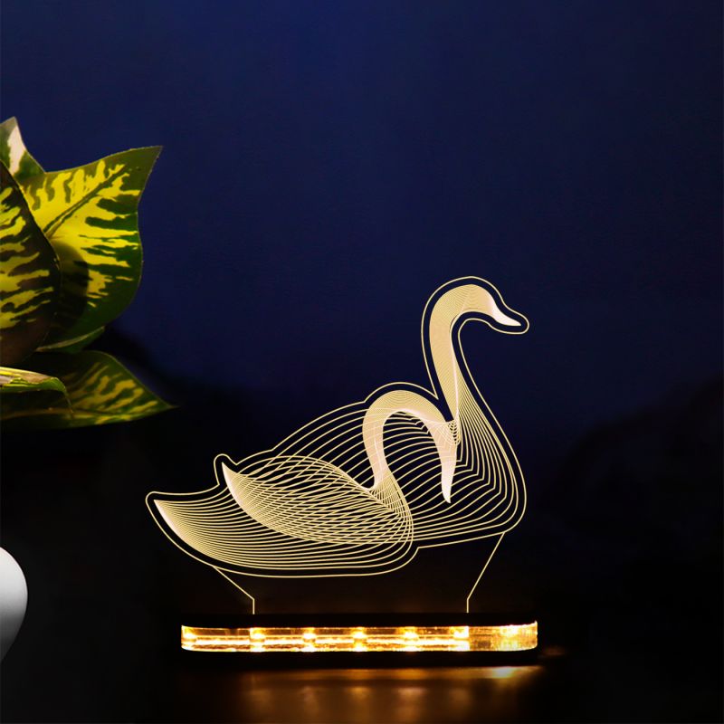 Line-Art couple of swans Night Lamp