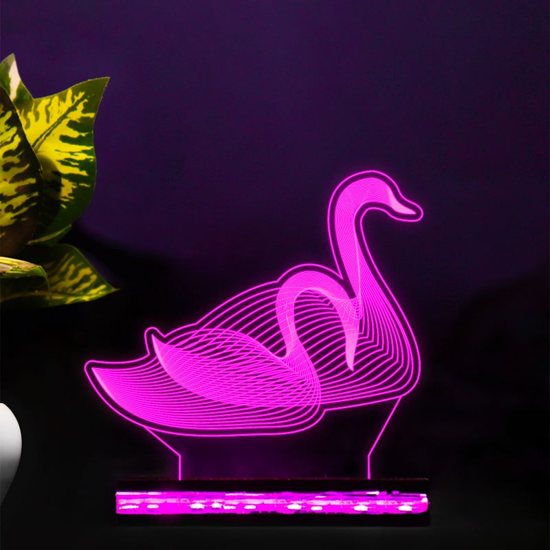 Line-Art couple of swans Night Lamp