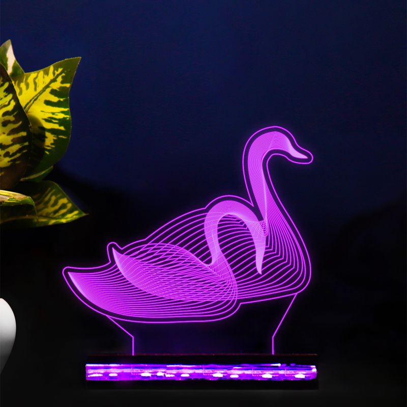 Line-Art couple of swans Night Lamp