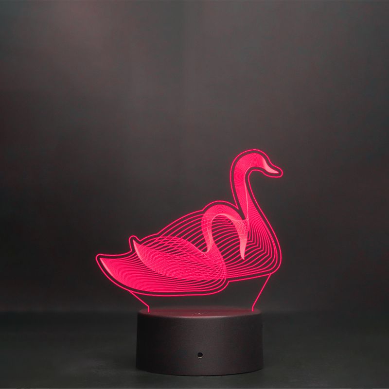 Line-Art couple of swans Night Lamp