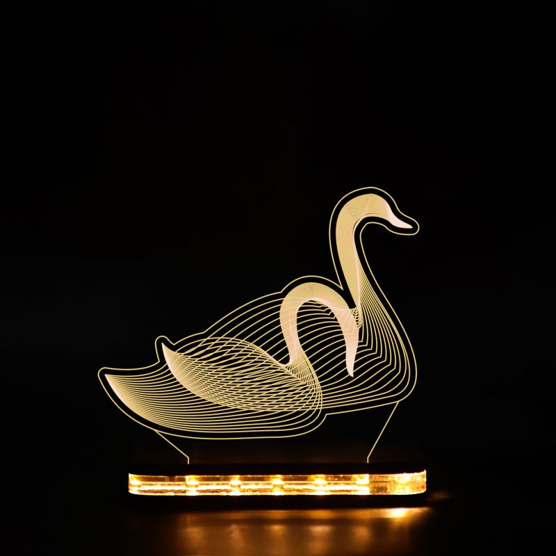 Line-Art couple of swans Night Lamp