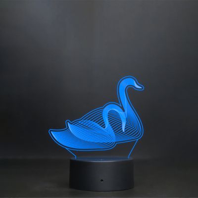 Line-Art couple of swans Night Lamp