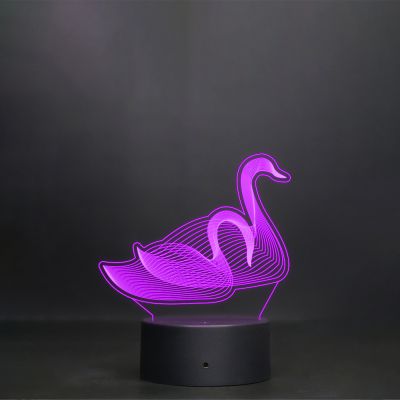 Line-Art couple of swans Night Lamp