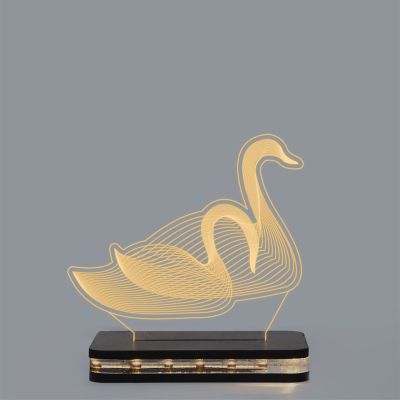 Line-Art couple of swans Night Lamp