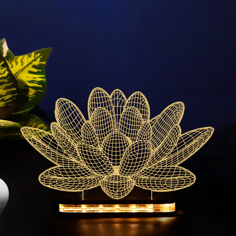 3D Illusion Lotus Night Lamp