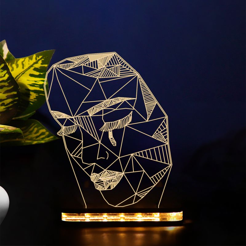 Poly-Art Design Face Night Lamp