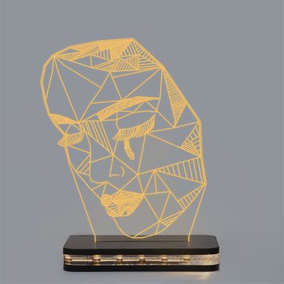 Poly-Art Design Face Night Lamp