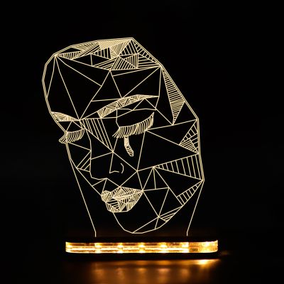 Poly-Art Design Face Night Lamp
