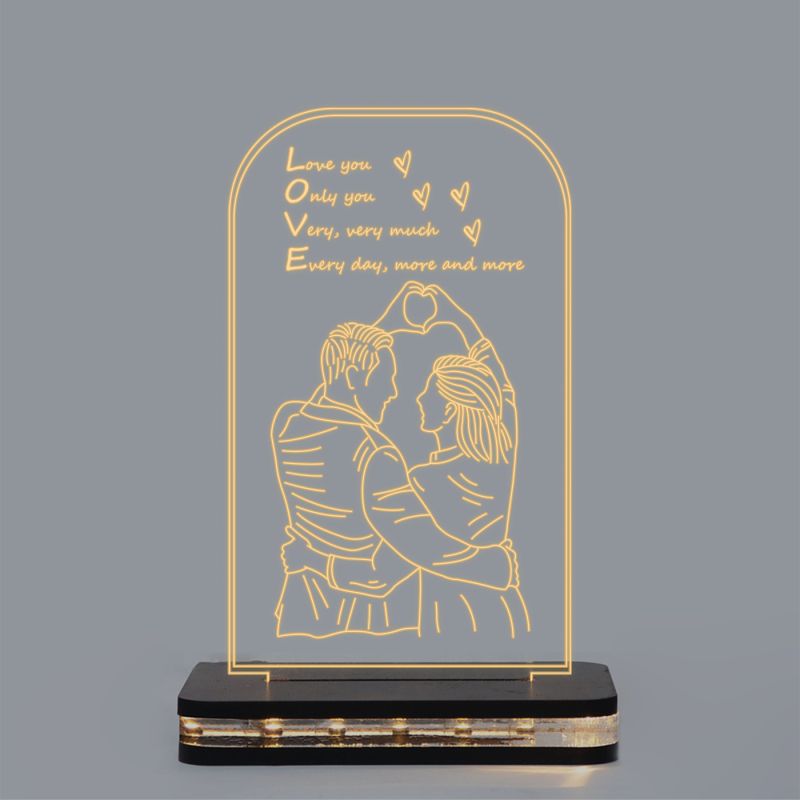 Lovely Couple Night Lamp With Message