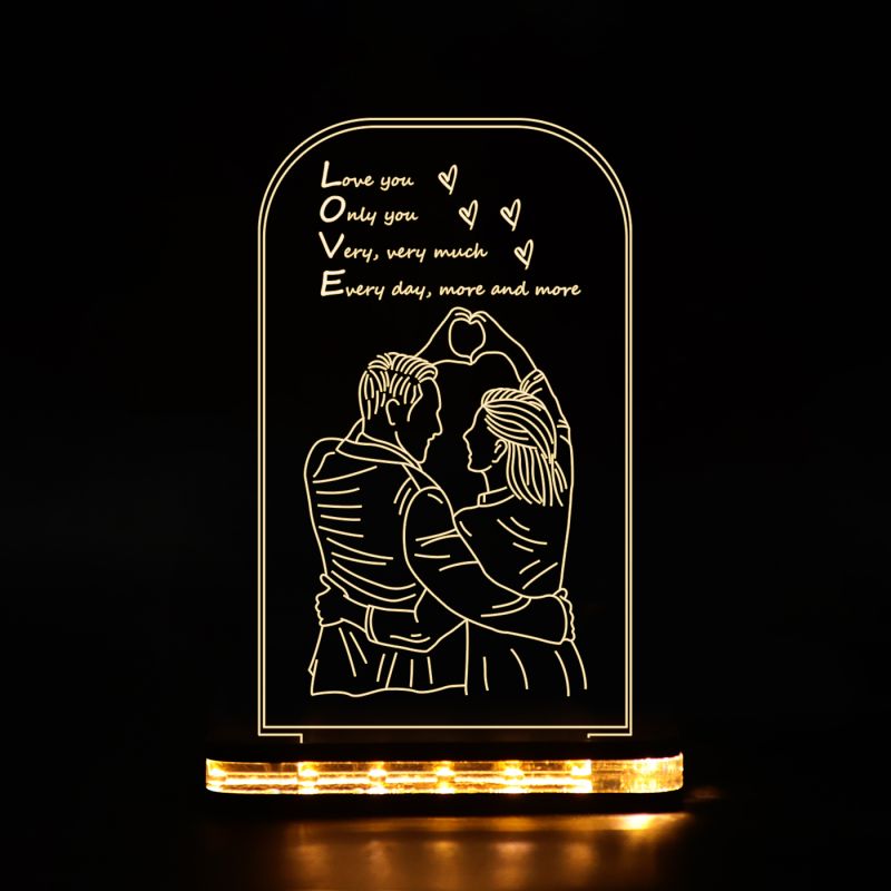 Lovely Couple Night Lamp With Message