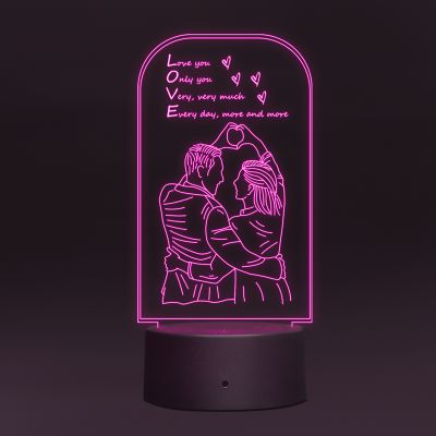 Lovely Couple Night Lamp With Message